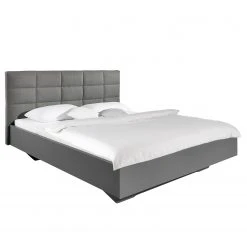 Bett SKØP VIII - Dunkelgrau / Grau - 140 x 200cm