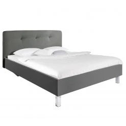 Bett SKØP VI - Dunkelgrau / Grau - 160 x 200cm