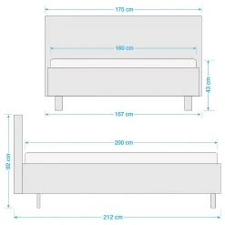 Bett SKØP X - Dunkelgrau / Grau - 160 x 200cm -Schlafzimmer Verkaufe DE 1000144309 220614 500 SKETCH DETAILS P000000001000144309 sketch