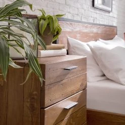 Ars manufacti Nachtkommode Grasby - Altholz Pinie / Metall - Pinie Dunkel / Schwarz -Schlafzimmer Verkaufe DE 1000145188 200110 18420600010 DETAILS P000000001000145188