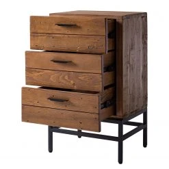 Ars manufacti Nachtkommode Grasby - Altholz Pinie / Metall - Pinie Dunkel / Schwarz -Schlafzimmer Verkaufe DE 1000145188 200114 15543400003 DETAILS P000000001000145188