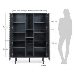 Norrwood Highboard Kipra - Echtholzfurnier - Walnuss / Graphit -Schlafzimmer Verkaufe DE 1000150233 181214 16440300090 GALLERYIMAGES P000000001000150233