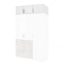 Rauch Blue Schrankaufsatz Homburg - Weiß / Hellgrau - Breite: 136 cm