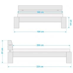 Neue Modular Massivholzbett Ortega - Sumpfeiche, massiv - 160 x 200cm -Schlafzimmer Verkaufe DE 1000151681 210701 07564100050 SKETCH DETAILS P000000001000151681 sketch