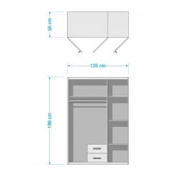 Wimex Drehtürenschrank Cork - Breite: 135 cm -Schlafzimmer Verkaufe DE 1000151789 190129 06084100047 GALLERYIMAGES P000000001000151789