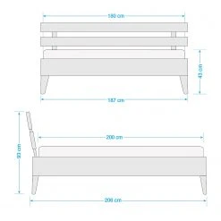 Neue Modular Bettgestell Helsinki - Wildeiche Dekor / Weiß - 180 x 200cm -Schlafzimmer Verkaufe DE 1000153468 210830 09025400013 SKETCH DETAILS P000000001000153468 sketch
