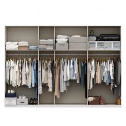 Schwebetürenschrank SKØP pure gloss - Hochglanz Weiß / Weiß - Höhe: 236 cm - Breite: 315 cm - 3 -Schlafzimmer Verkaufe DE 1000154723 191129 15310200225 DETAILS P000000001000154723