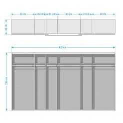 Schwebetürenschrank SKØP reflect+ - Graphit - Höhe: 236 cm - Breite: 405 cm - 3 -Schlafzimmer Verkaufe DE 1000154752 190204 12424900278 GALLERYIMAGES P000000001000154752
