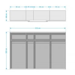 Schwebetürenschrank SKØP reflect - Alpinweiß - Höhe: 222 cm - Breite: 315 cm - 3 -Schlafzimmer Verkaufe DE 1000154826 190204 12425200352 GALLERYIMAGES P000000001000154826