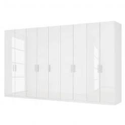 Drehtürenschrank SKØP pure gloss - Hochglanz Weiß / Weiß - Höhe: 236 cm - Breite: 405 cm