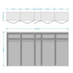 Drehtürenschrank SKØP pure gloss - Hochglanz Weiß / Weiß - Höhe: 236 cm - Breite: 405 cm -Schlafzimmer Verkaufe DE 1000154837 190204 12425200363 GALLERYIMAGES P000000001000154837