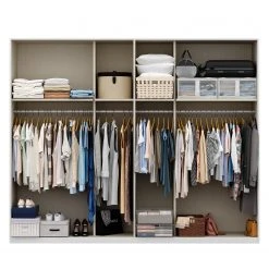 Drehtürenschrank SKØP glass alu - Mattglas Weiß - Höhe: 222 cm - Breite: 270 cm - Basic -Schlafzimmer Verkaufe DE 1000154872 191129 15312300374 DETAILS P000000001000154872