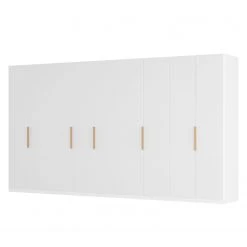 Drehtürenschrank SKØP glass wood - Matt Weiß - Höhe: 236 cm - Breite: 405 cm - Basic