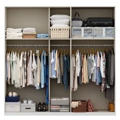 Drehtürenschrank SKØP glass wood reflec - Mattglas Weiß/ Kristallspiegel - Höhe: 222 cm - Breite: 225 cm - Basic -Schlafzimmer Verkaufe DE 1000154887 191129 15312500389 DETAILS P000000001000154887