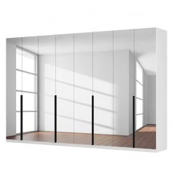 Drehtürenschrank SKØP reflect - Alpinweiß/ Kristallspiegel - Höhe: 236 cm - Breite: 360 cm - Basic