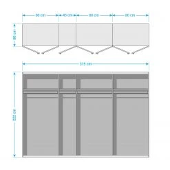 Drehtürenschrank SKØP country - Landhaus weiß - Höhe: 222 cm - Breite: 315 cm - Basic -Schlafzimmer Verkaufe DE 1000154919 190204 12425600445 GALLERYIMAGES P000000001000154919