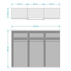 Schwebetürenschrank SKØP  pure reflect+ - Graphit - Höhe: 222 cm - Breite: 270 cm - 3 -Schlafzimmer Verkaufe DE 1000154957 190204 12425700483 GALLERYIMAGES P000000001000154957