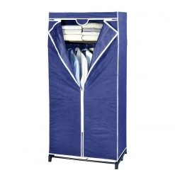 WENKO Textilgarderobe Air II - Kunstfaser / Metall - Blau / Schwarz