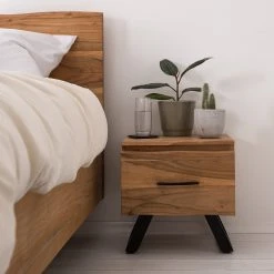 Ars Natura Nachtkommode Vardo - Akazie massiv / Metall - Akazie / Schwarz -Schlafzimmer Verkaufe DE 1000166789 191113 10461900013 MOOD DETAILS P000000001000166789 mood