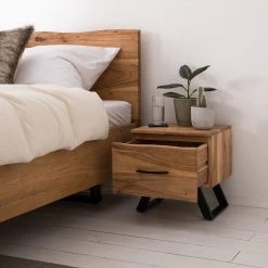 Ars Natura Nachtkommode Vardo - Akazie massiv / Metall - Akazie / Schwarz -Schlafzimmer Verkaufe DE 1000166789 191113 10462000015 MOOD DETAILS P000000001000166789 mood