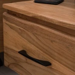 Ars Natura Nachtkommode Vardo - Akazie massiv / Metall - Akazie / Schwarz -Schlafzimmer Verkaufe DE 1000166789 191113 10462000017 DETAILS P000000001000166789