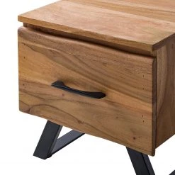 Ars Natura Nachtkommode Vardo - Akazie massiv / Metall - Akazie / Schwarz -Schlafzimmer Verkaufe DE 1000166789 200124 09382900005 DETAILS P000000001000166789