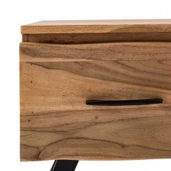 Ars Natura Nachtkommode Vardo - Akazie massiv / Metall - Akazie / Schwarz -Schlafzimmer Verkaufe DE 1000166789 200124 09382900006 DETAILS P000000001000166789