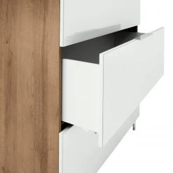 Maja Möbel Kommode Shino I - Glas Weiß / Eiche Riviera Dekor - Höhe: 109 cm -Schlafzimmer Verkaufe DE 1000170606 190418 12393300055 GALLERYIMAGES P000000001000170606