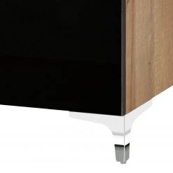 Maja Möbel Kommode Shino I - Glas Schwarz / Eiche Riviera Dekor - Höhe: 77 cm -Schlafzimmer Verkaufe DE 1000170629 190418 12394000147 GALLERYIMAGES P000000001000170629