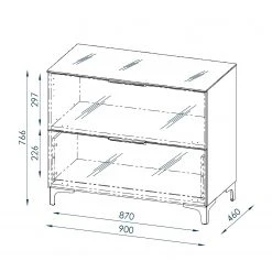 Maja Möbel Kommode Shino I - Glas Weiß / Weiß - Höhe: 77 cm -Schlafzimmer Verkaufe DE 1000170634 190418 12394100163 GALLERYIMAGES P000000001000170634