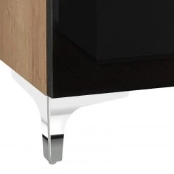 Maja Möbel Kommode Shino II - Glas Schwarz / Eiche Riviera Dekor -Schlafzimmer Verkaufe DE 1000170635 190418 12394100168 GALLERYIMAGES P000000001000170635