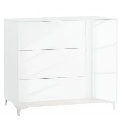Maja Möbel Kommode Shino II - Glas Weiß / Weiß