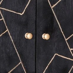 Jack & Alice Kommode Towa II - Akazie massiv / Metall - Schwarz / Gold -Schlafzimmer Verkaufe DE 1000172961 190503 07493600063 GALLERYIMAGES P000000001000172961