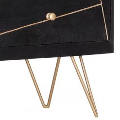 Jack & Alice Kommode Towa I - Akazie massiv / Metall - Schwarz / Gold -Schlafzimmer Verkaufe DE 1000172962 190503 07493600066 GALLERYIMAGES P000000001000172962