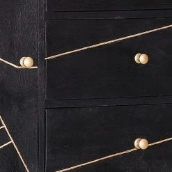 Jack & Alice Kommode Towa I - Akazie massiv / Metall - Schwarz / Gold -Schlafzimmer Verkaufe DE 1000172962 190503 07493600067 GALLERYIMAGES P000000001000172962