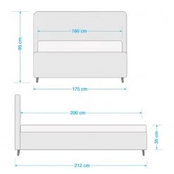 Mørteens Polsterbett Nowra - Webstoff - Grau - 160 x 200cm -Schlafzimmer Verkaufe DE 1000174126 210713 08433100321 SKETCH DETAILS P000000001000174126 sketch