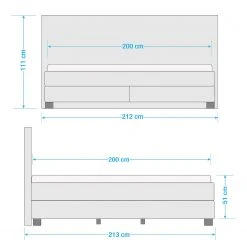 Fredriks Boxspringbett Royal Night - inkl. Topper - Rauchgrau - 200 x 200cm - Kein Bettkasten -Schlafzimmer Verkaufe DE 1000174155 210720 07184200014 SKETCH DETAILS P000000001000174155 sketch