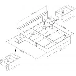 Loftscape Schlafzimmerset Tromoy (4-teilig) - Braun -Schlafzimmer Verkaufe DE 1000175610 190705 06262100340 SKETCH DETAILS P000000001000175610 sketch