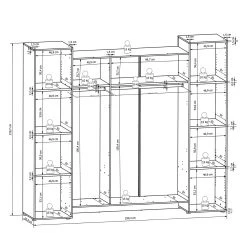 Loftscape Schlafzimmerset Vinstra (6-teilig) - Braun -Schlafzimmer Verkaufe DE 1000175614 190705 06262700405 SKETCH DETAILS P000000001000175614 sketch