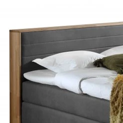 Naturoo Boxspringbett Moneta - Webstoff - Eiche massiv - Grau - 180 x 200cm - Doppelmatratze H2/H3 -Schlafzimmer Verkaufe DE 1000175854 190703 16140800889 GALLERYIMAGES P000000001000175854
