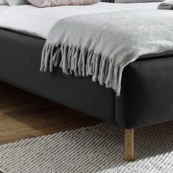 Meise.möbel Polsterbett Mattis - Webstoff / Eiche massiv - Anthrazit - 180 x 200cm -Schlafzimmer Verkaufe DE 1000176622 190819 10185500047 DETAILS P000000001000176622