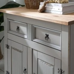 Maison Belfort Kommode Finca Rustica I - Kiefer massiv - Kiefer Grau -Schlafzimmer Verkaufe DE 1000178041 200511 13145600009 DETAILS P000000001000178041