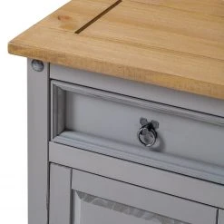 Maison Belfort Nachtkommode Finca Rustica - Kiefer massiv - Kiefer Grau -Schlafzimmer Verkaufe DE 1000178052 200417 13030600036 DETAILS P000000001000178052