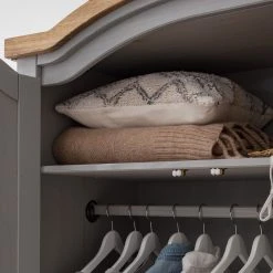 Maison Belfort Drehtürenschrank Finca Rustica I - Kiefer massiv - Kiefer Grau - Breite: 149 cm -Schlafzimmer Verkaufe DE 1000178067 200506 12422900005 DETAILS P000000001000178067