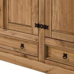 Maison Belfort Drehtürenschrank Finca Rustica II - Kiefer massiv - Kiefer Natur - Breite: 194 cm -Schlafzimmer Verkaufe DE 1000178072 200212 13142100104 DETAILS P000000001000178072