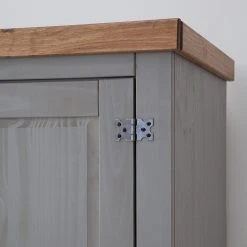 Maison Belfort Drehtürenschrank Finca Rustica II - Kiefer massiv - Kiefer Grau - Breite: 242 cm -Schlafzimmer Verkaufe DE 1000178076 200506 12461600016 DETAILS P000000001000178076