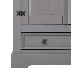 Maison Belfort Drehtürenschrank Finca Rustica II - Kiefer massiv - Kiefer Grau - Breite: 154 cm -Schlafzimmer Verkaufe DE 1000178077 200515 12255300004 DETAILS P000000001000178077