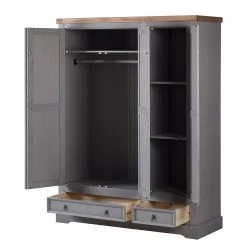 Maison Belfort Drehtürenschrank Finca Rustica II - Kiefer massiv - Kiefer Grau - Breite: 154 cm -Schlafzimmer Verkaufe DE 1000178077 200515 12255800011 DETAILS P000000001000178077