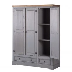 Maison Belfort Drehtürenschrank Finca Rustica II - Kiefer massiv - Kiefer Grau - Breite: 154 cm -Schlafzimmer Verkaufe DE 1000178077 200515 12260000014 DETAILS P000000001000178077