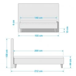 Norrwood Polsterbett Balvano - Hellbeige - 140 x 200cm -Schlafzimmer Verkaufe DE 1000182308 190815 14070400052 SKETCH DETAILS P000000001000182308 sketch